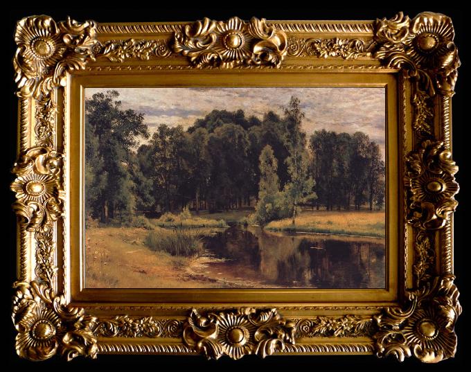 framed  Ivan Shishkin The Pond in the old Flower gardens, Ta012